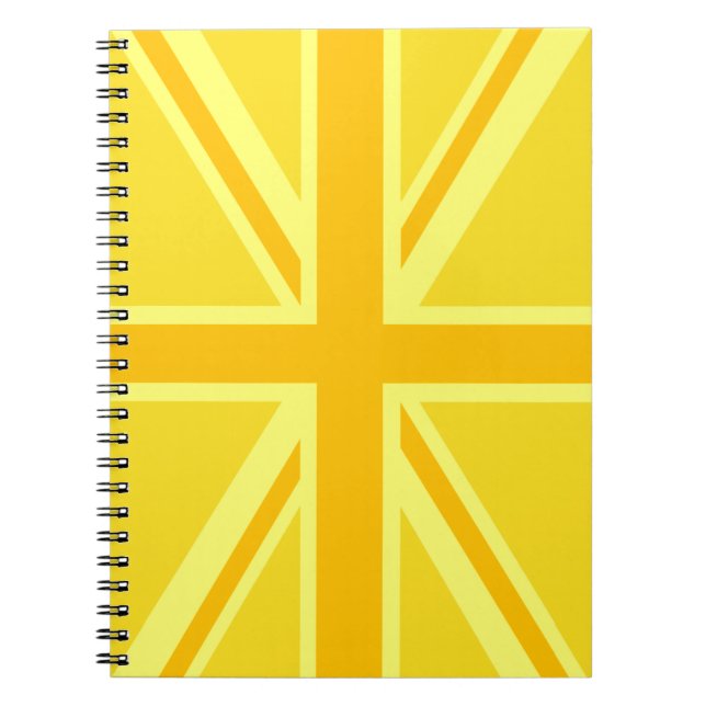 Sunny Yellow Union Jack British Flag Dekoration Notizblock (Vorderseite)