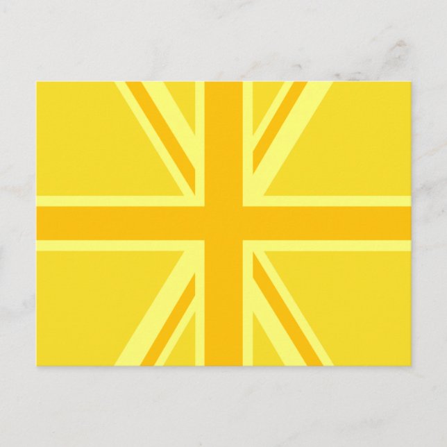 Sunny Yellow Union Jack British Flag Dekoration Postkarte (Vorderseite)