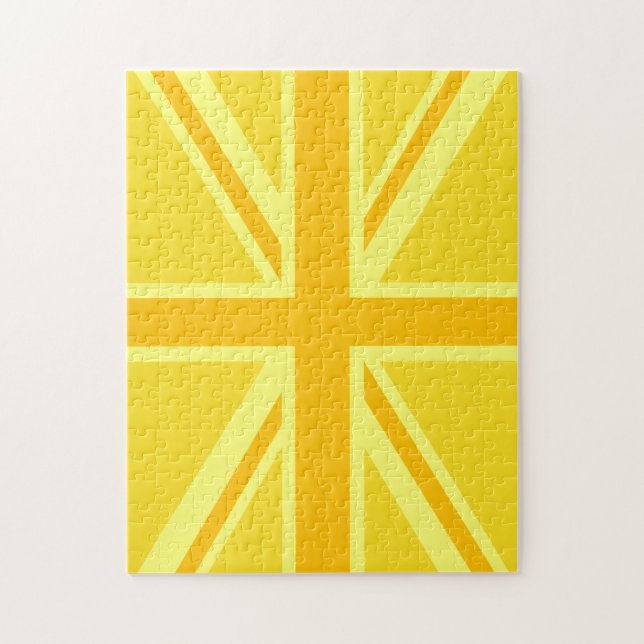 Sunny Yellow Union Jack British Flag Dekoration Puzzle (Vertikal)