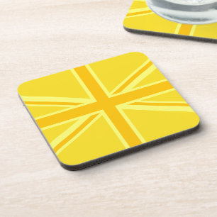Sunny Yellow Union Jack British Flag Dekoration Untersetzer