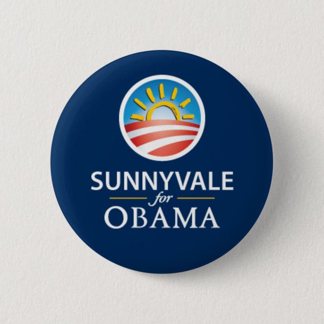 Sunnyvale für Obama-Knopf - Blau Button (Vorderseite)