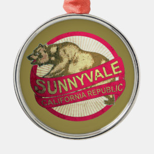 Sunnyvale Kalifornien Bär Urlaubsornament Silbernes Ornament