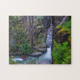Sunrift Gorge Im Glacier Nationalpark, Montana Puzzle
