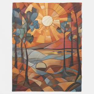Sunrise - abstract fleecedecke