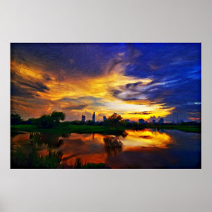 Sunrise Abstrakte Malerei Poster