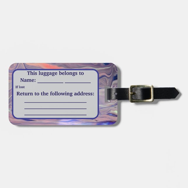 Sunrise Acrylic Pour Inspired Gepäckanhänger (Vorderseite horizontal)