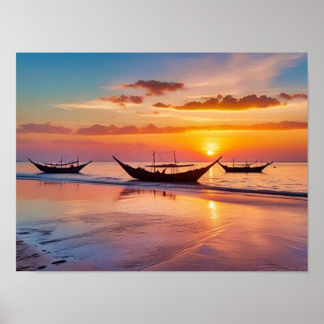 Sunrise at Al Wakrah Beach - Katar Poster (Vorne)