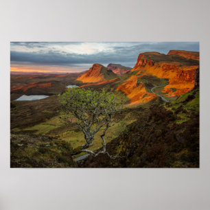 Sunrise at Quiraing mountains on Skye, Scotland Poster