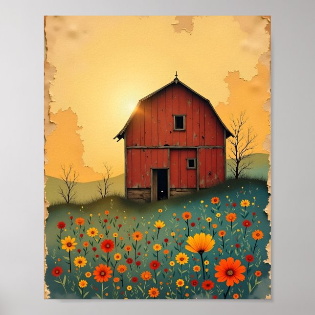 Sunrise Barn Digital Poster (Vorne)