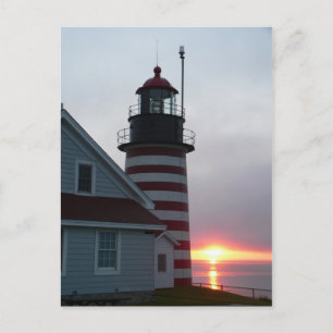 Sunrise bei West Quoddy Head Lighthouse Postcard Postkarte