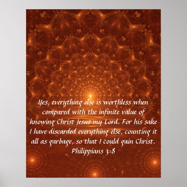 Sunrise Bibel Vers Philippians 3:8 Poster (Vorne)