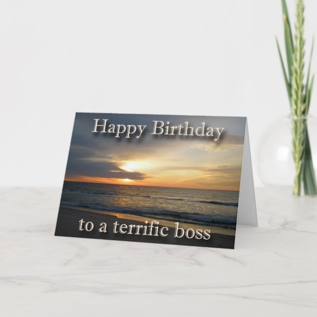 Sunrise Birthday Boss Grußkarte Karte (Vorderseite)