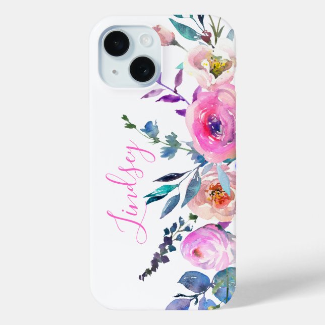 Sunrise Boho Floral Monogramm Case-Mate iPhone Hülle (Rückseite)