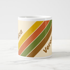 Sunrise Clover Stripes with Name Jumbo-Tasse