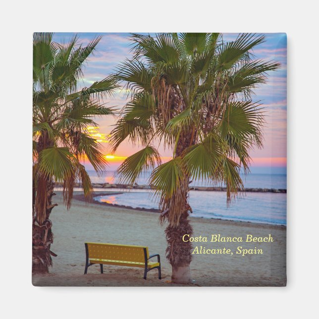 Sunrise, Costa Blanca Beach, Spanien Magnet (Vorne)