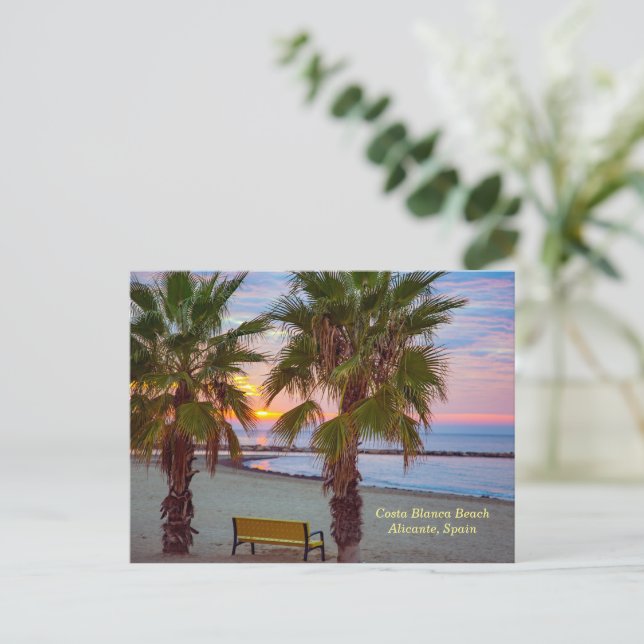 Sunrise, Costa Blanca Beach, Spanien Postkarte (Stehend Vorderseite)