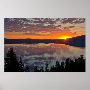Sunrise, Crater Lake National Park, Oregon, USA Poster