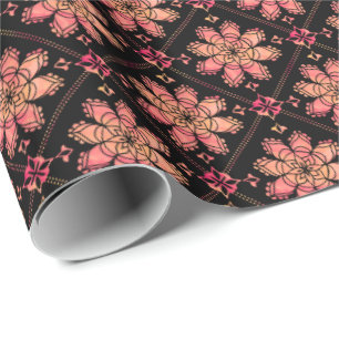 Sunrise Exotic Lotus Blume Schwarz Geschenkpapier