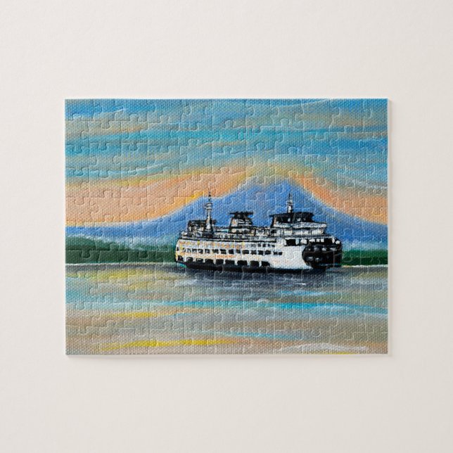 Sunrise Ferry Painting Puzzle (Horizontal)