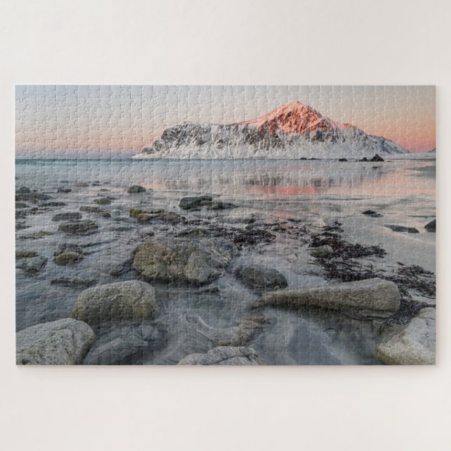 Sunrise Flakstad und Skagsanden Beach Puzzle (Horizontal)