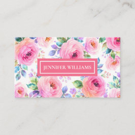 Sunrise Floral Boho Custom Name Design Visitenkarte