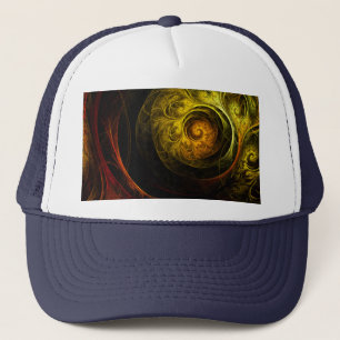 Sunrise Floral Red Abstrakt Art Hat Truckerkappe