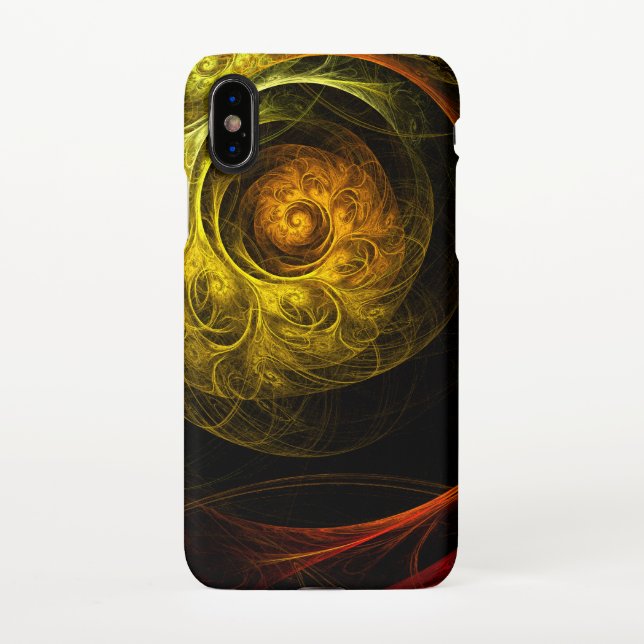 Sunrise Floral Red Abstrakt Art Matte iPhone Hülle (Rückseite)