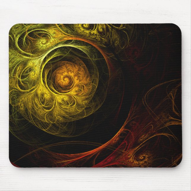 Sunrise Floral Red Abstrakt Art Mousepad (Vorne)