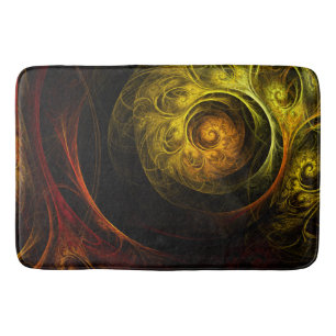Sunrise Floral Red Abstrakte Kunst Badematte