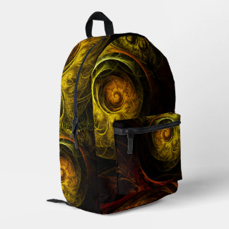 Sunrise Floral Red Abstrakte Kunst Bedruckter Rucksack