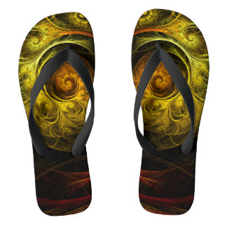 Sunrise Floral Red Abstrakte Kunst Flip Flops
