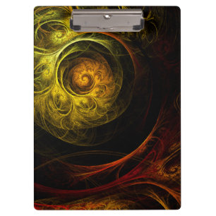 Sunrise Floral Red Abstrakte Kunst Klemmbrett