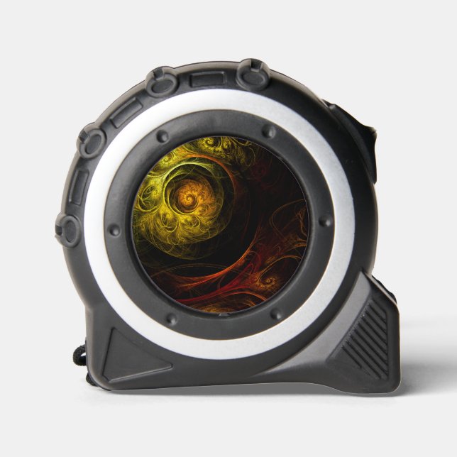 Sunrise Floral Red Abstrakte Kunst Maßband (Vorderseite)