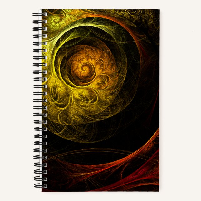 Sunrise Floral Red Abstrakte Kunst Notizbuch (Vorderseite)