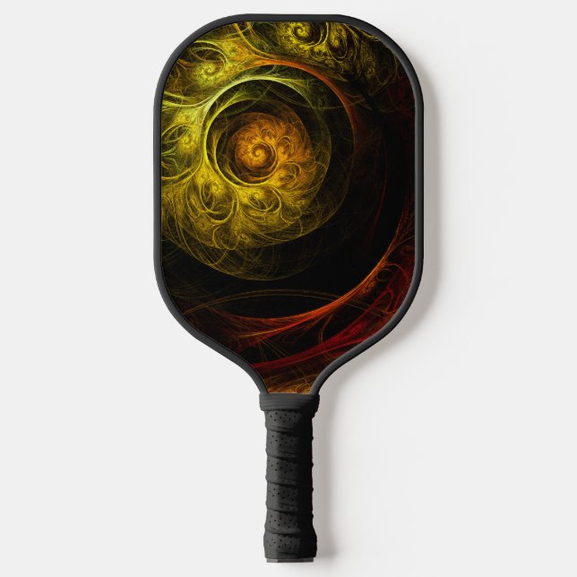 Sunrise Floral Red Abstrakte Kunst Pickleball Schläger (Vorderseite)