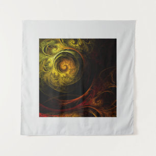 Sunrise Floral Red Abstrakte Kunst Wandteppich