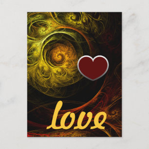 Sunrise Floral Red Liebe Postkarte