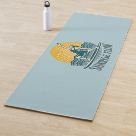 Sunrise Flow Paddleboard Yogi | Coastal Beach Blue Yogamatte