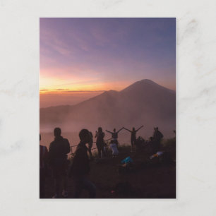 Sunrise from Mount Batur in Bali, Indonesien Postkarte