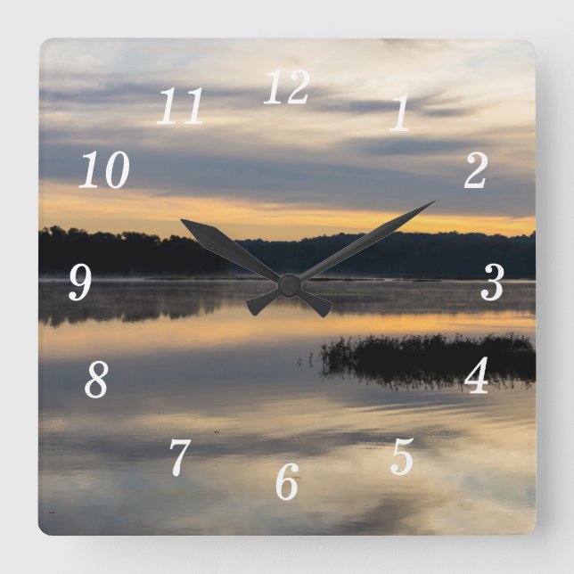 Sunrise Glory Wall Clock Quadratische Wanduhr (Vorderseite)