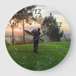 Sunrise Golfer Große Wanduhr