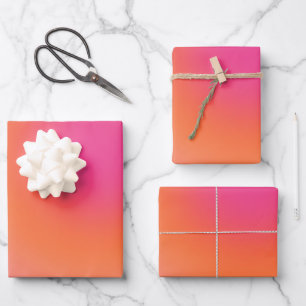 Sunrise Gradient - Beige rosa Orange Geschenkpapier Set