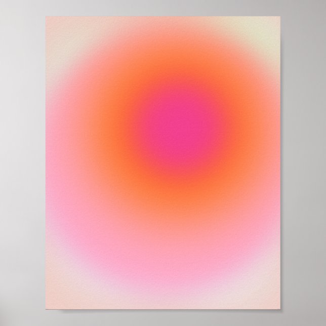 Sunrise Gradient - Beige rosa Orange Poster (Vorne)