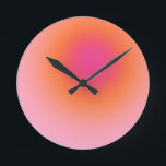 Sunrise Gradient - Beige rosa Orange Runde Wanduhr<br><div class="desc">Gradient Design - Aura Effekt - Beige,  rosa und orange Ombre.</div>