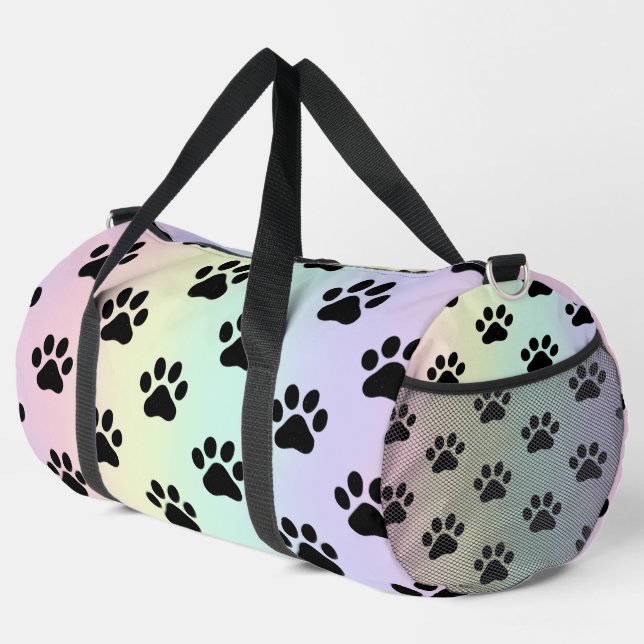 Sunrise Gradient Paw Print Pet Bag Duffle Bag (Rechte Ecke)