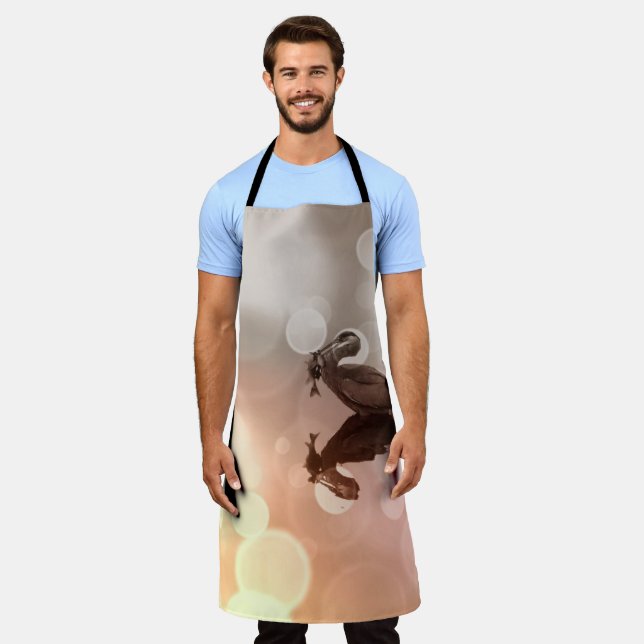 Sunrise Great Blue Herts Reflection Fisherman Fish Schürze (Getragen)