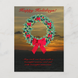 Sunrise Happy Holidays Postcard Feiertagspostkarte