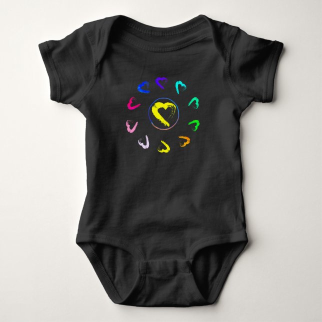 Sunrise Hearts Baby Bodysuit Strampler (Vorderseite)