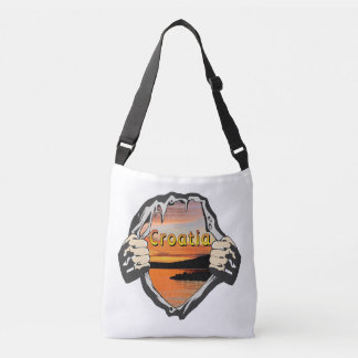 Sunrise in Croatia on Ciovo, hole ripped open Tragetaschen Mit Langen Trägern