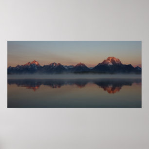 Sunrise in Jackson Dam Grand Teton Nationalpark Poster